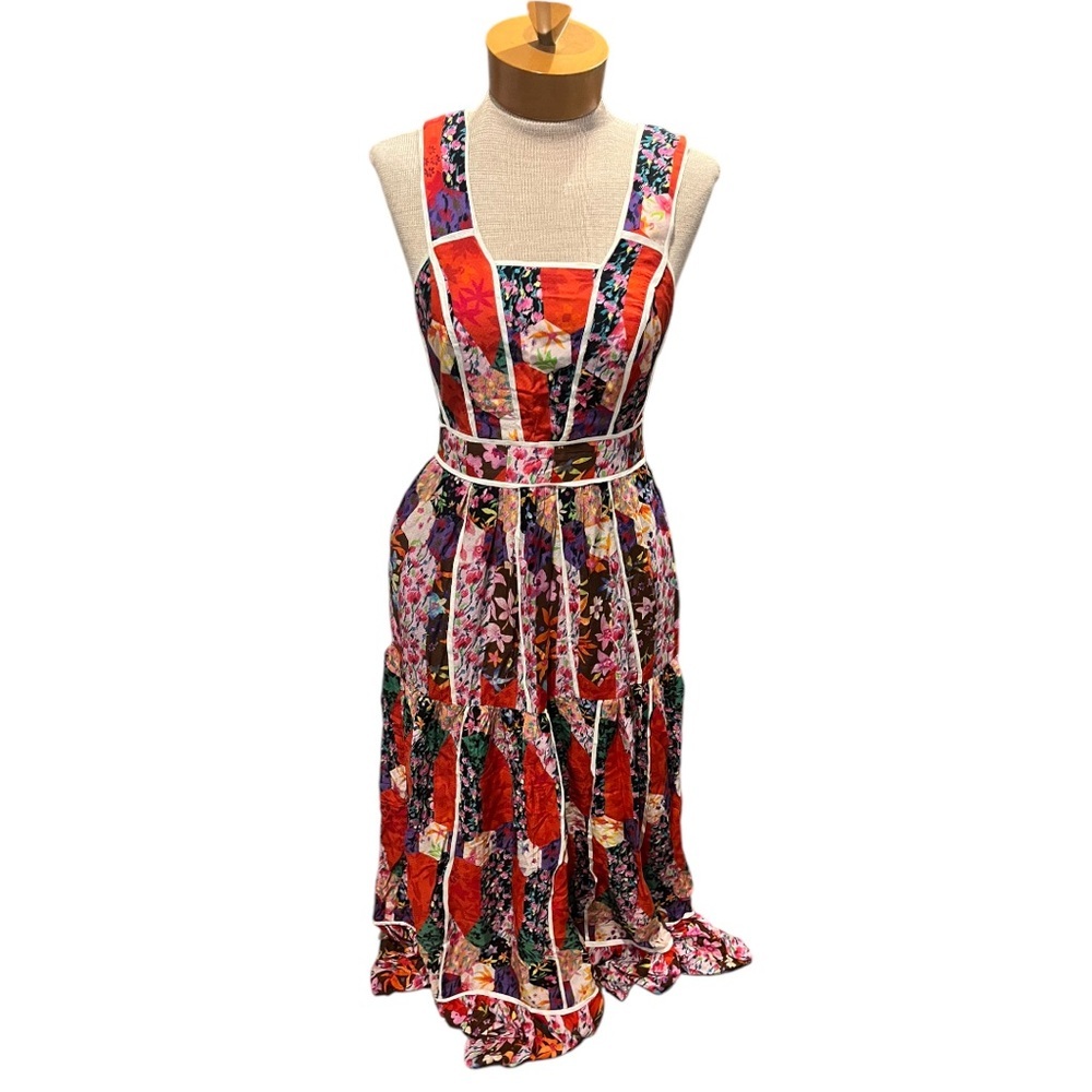Anthropology Womens Floral Dress NWOT Size 0/XS Patchwork Boho Bhanuni by Jyoti